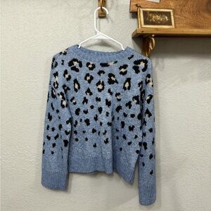 Nine West Blue Leopard Print Sweater